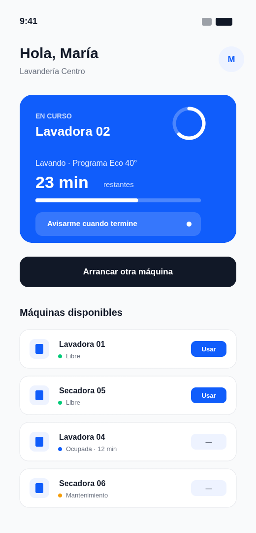 App de WashMas para clientes